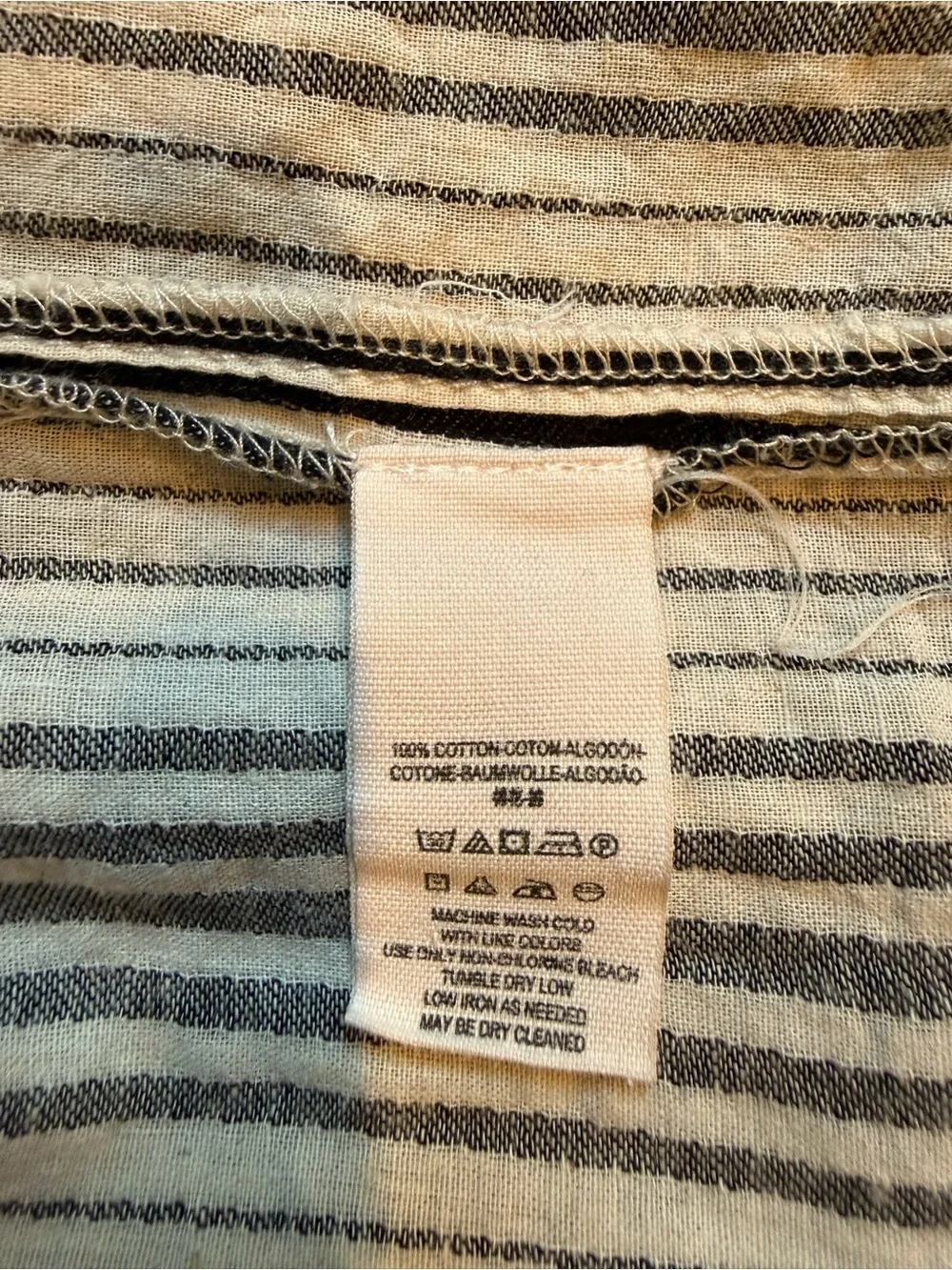 Free People Black and Ivory Striped Pants